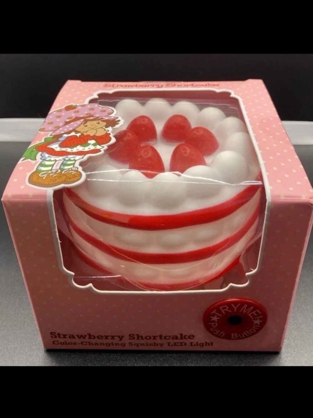 Strawberry Shortcake Color-Changing LED Squishy Cake - Pink & Red